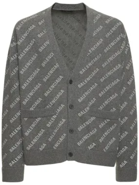 Balenciaga   Logo cashmere knit cardigan 