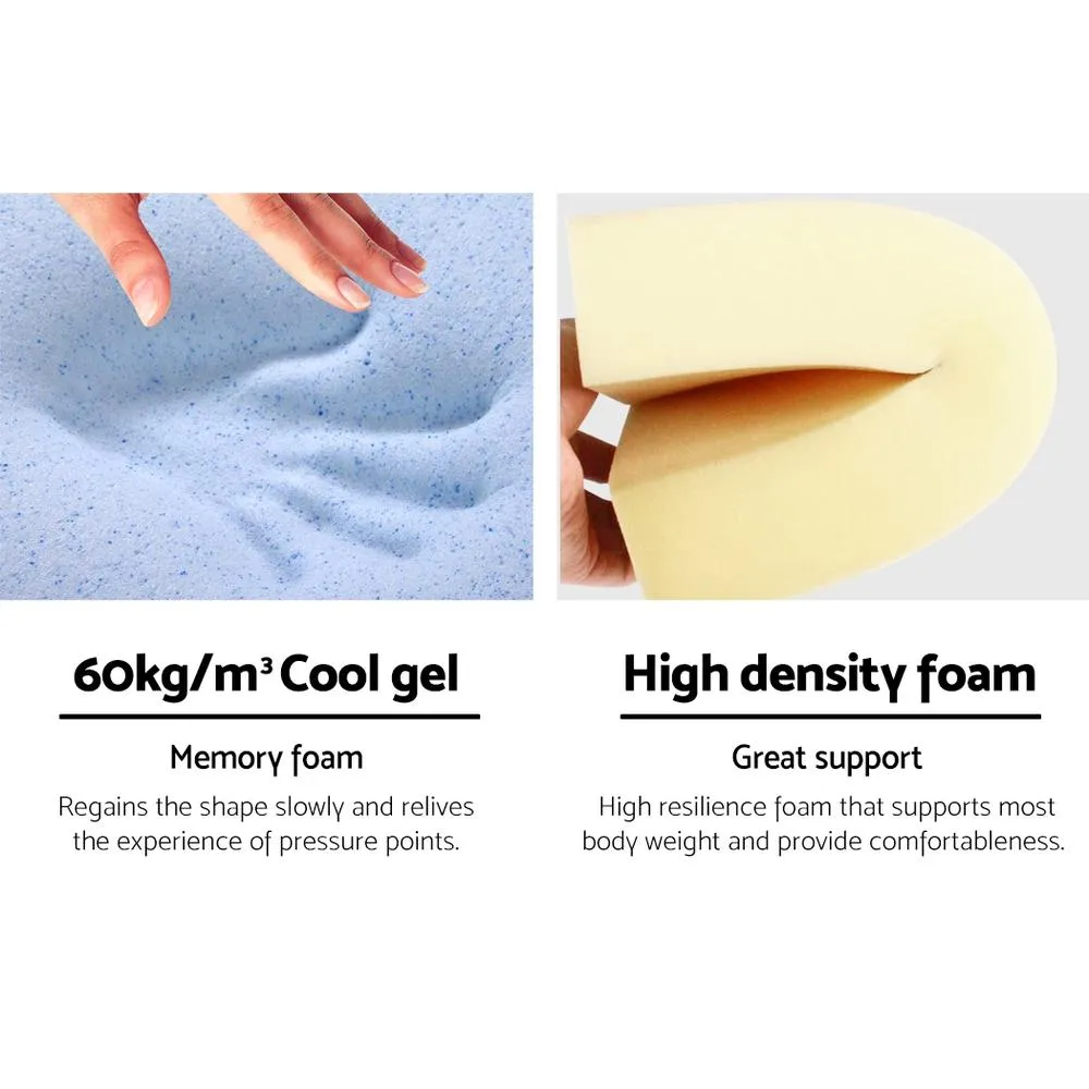 Bedding 2X Memory Foam Wedge Pillow Neck Back Support with Cover Waterproof Blue