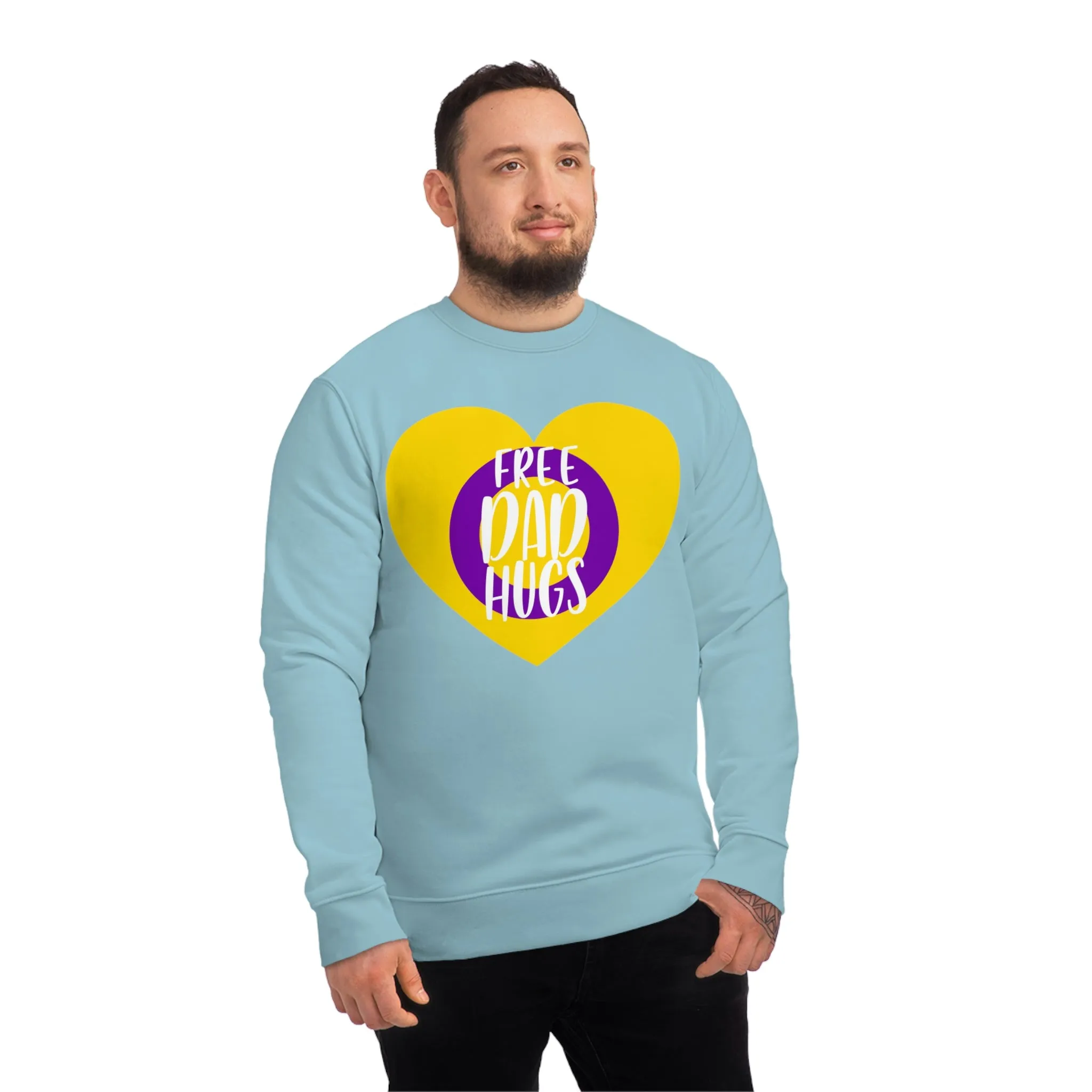 Intersexual Pride Flag Sweatshirt Unisex Size - Free Dad Hugs