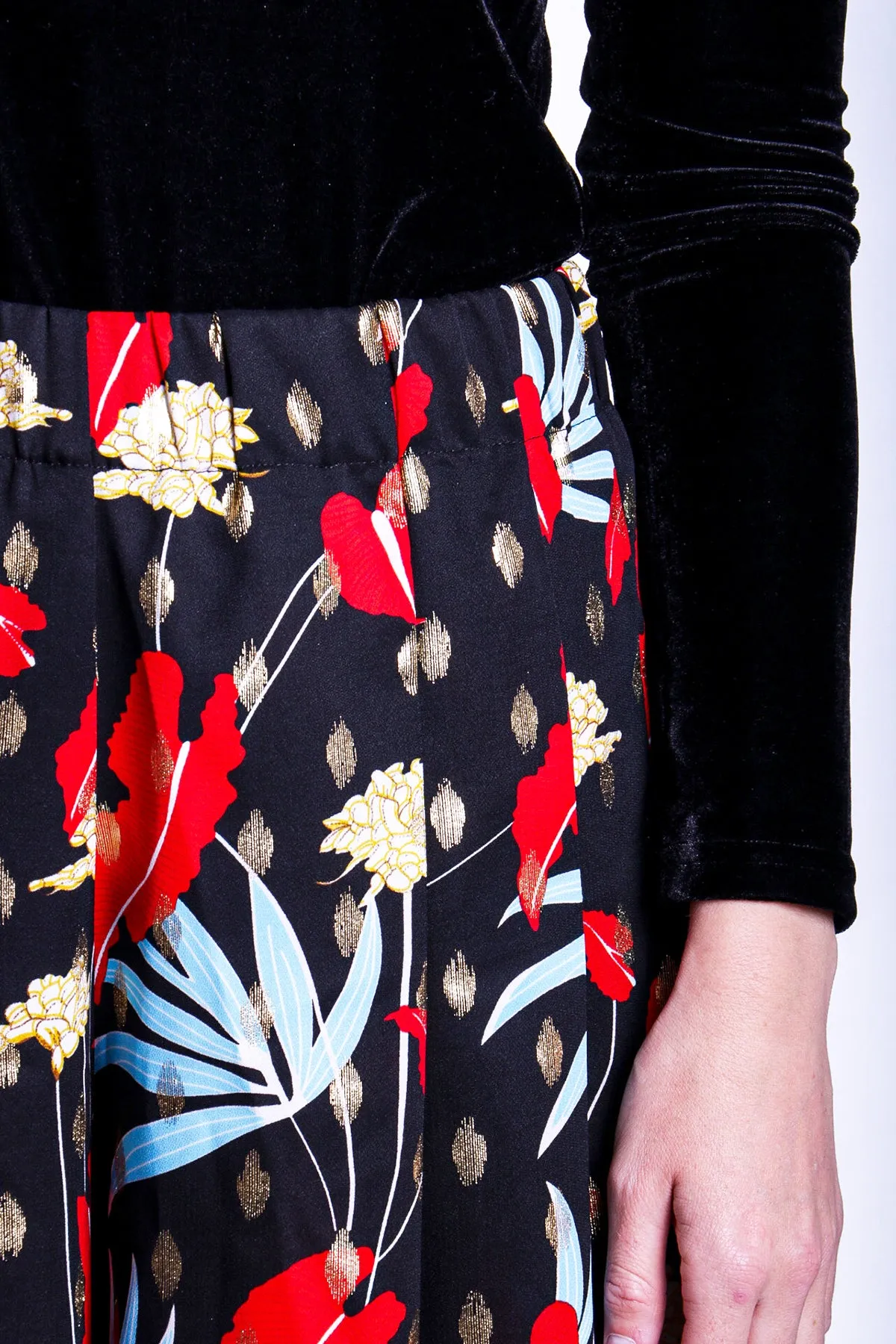 Mustique Maggie Wide Leg Palazzo Trousers in Floral Print