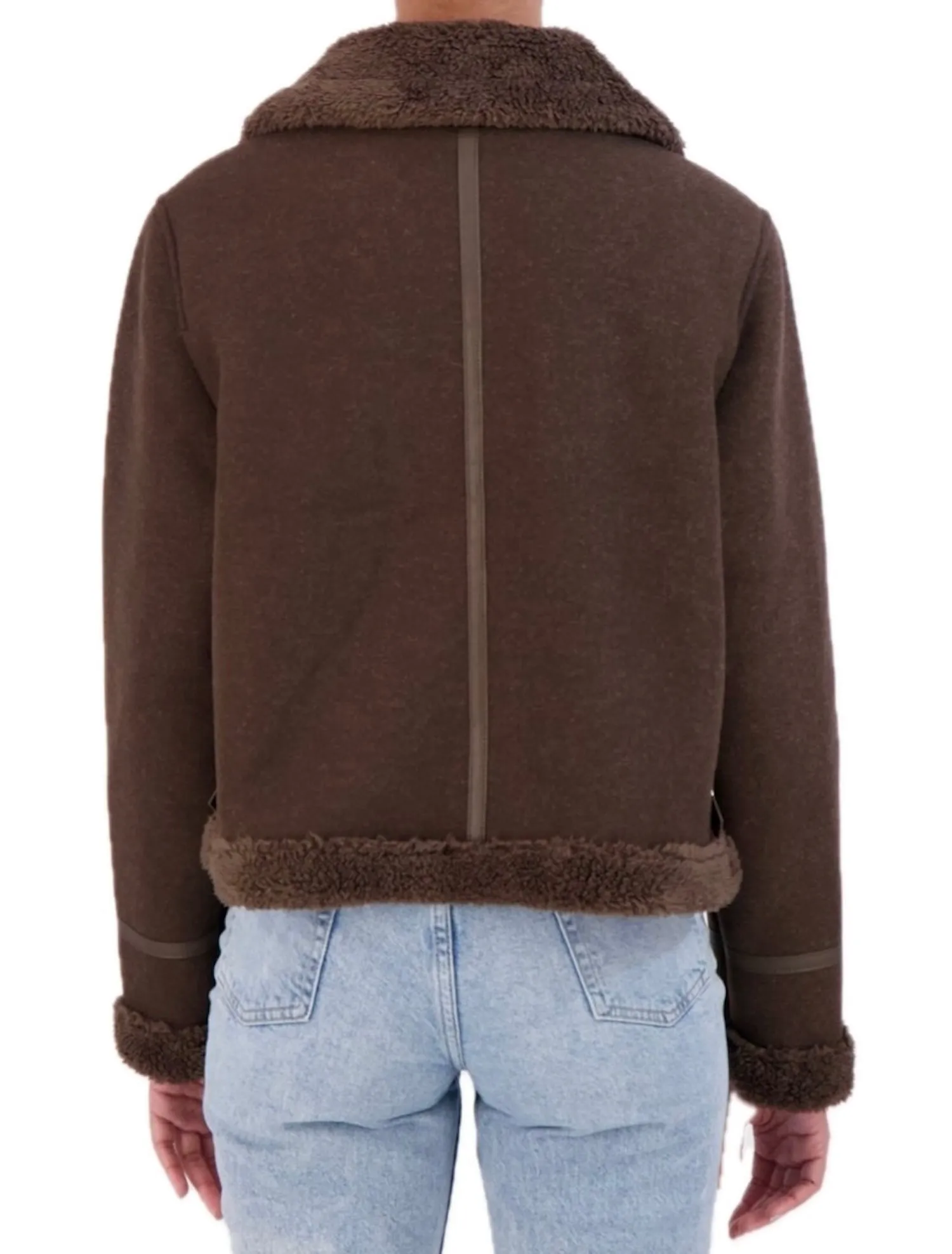 Ookie & Lala Cropped Vegan Cashmere faux shearling jacket